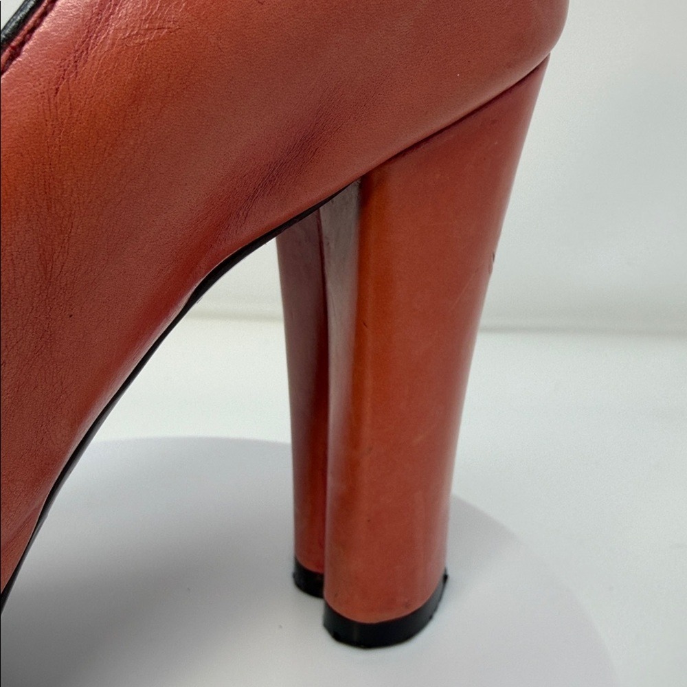 Marc Jacobs Peep Toe Heart Vintage 2008 Heels Red Leather Block Heel Size 6/36 - Picture 12 of 12